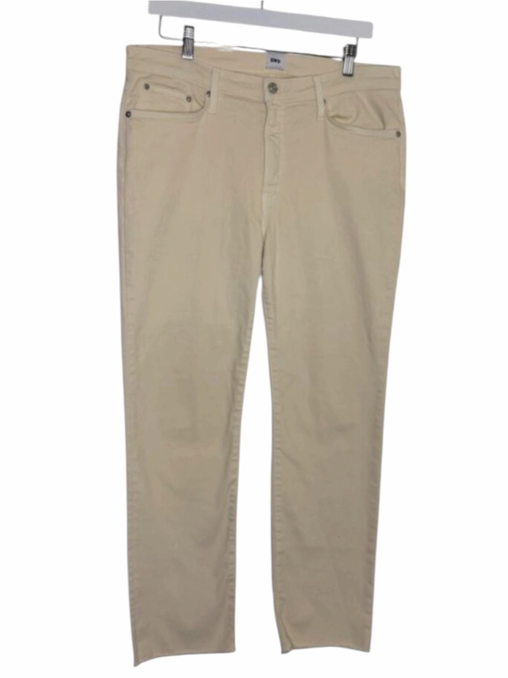 Edwin Skinny Jeans Denim Pants Fray Hem Women Cream Natural 32